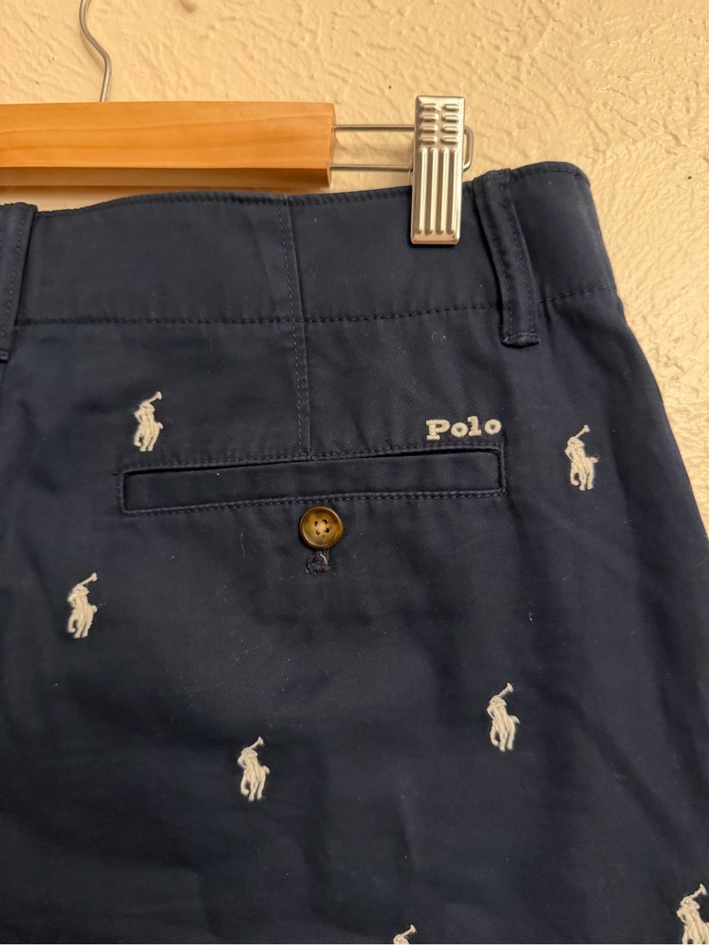 Ralph Lauren Navy Blue Polo Player Embroidered Women’s Shorts - Picture 8 of 10
